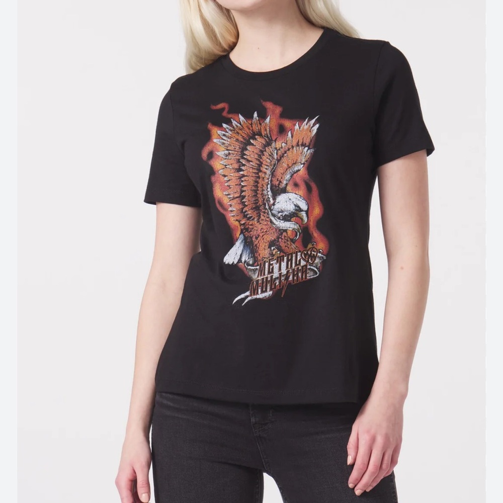 NWT Metal Mulisha Women's SOAR  Black  T-Shirt Size M Graphic Print